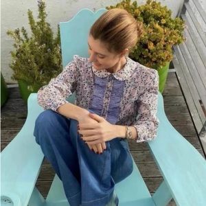 La veste floral blouse